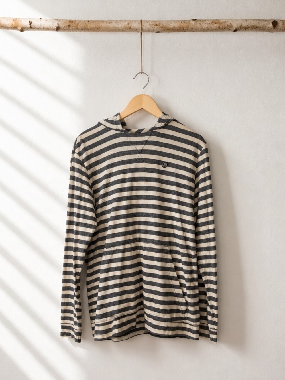 Roark Revival Hooded Long Sleeve T-Shirt Mens Medium Striped Pullover